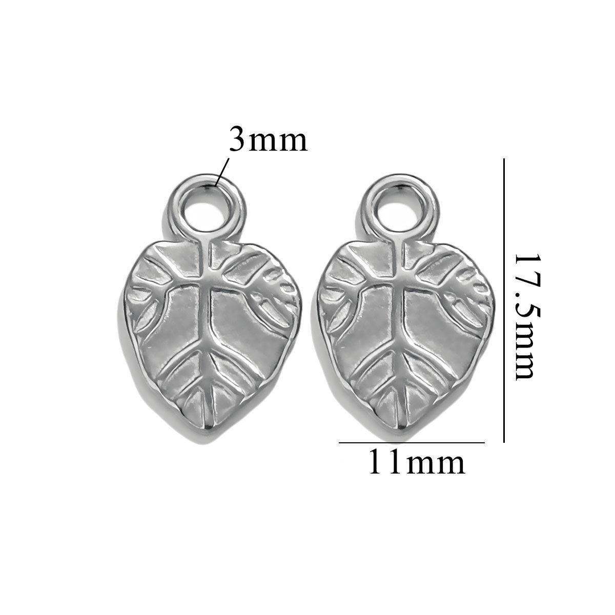 Silver color / 1 Piece Simple Cute Style Cartoon Leaf Shape Stainless Steel  Gold Color Women's Pendant Picture29